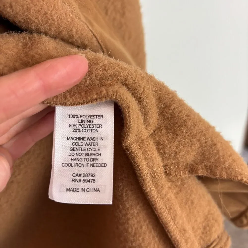 Rachel Zoe Camel Brown Button Front Shacket Shirt Jacket Women's Small - Picture 4 of 5